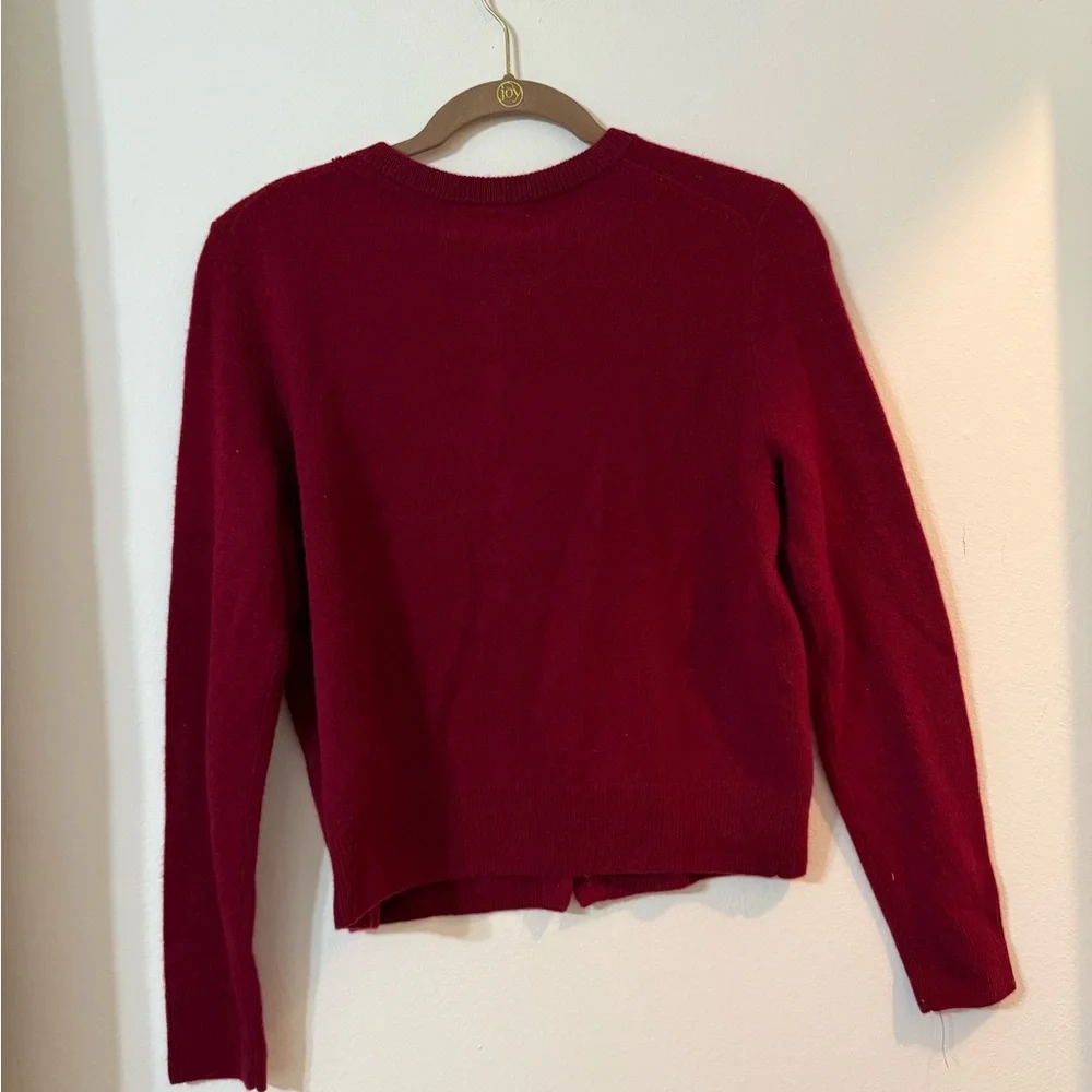 Nordstrom Maroon/Cranberry Crewneck Button Cardigan - Picture 3 of 4